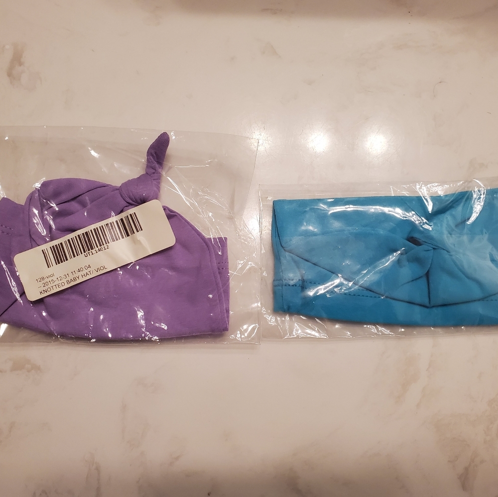 Lot #2 - June and January knot hats (x2)